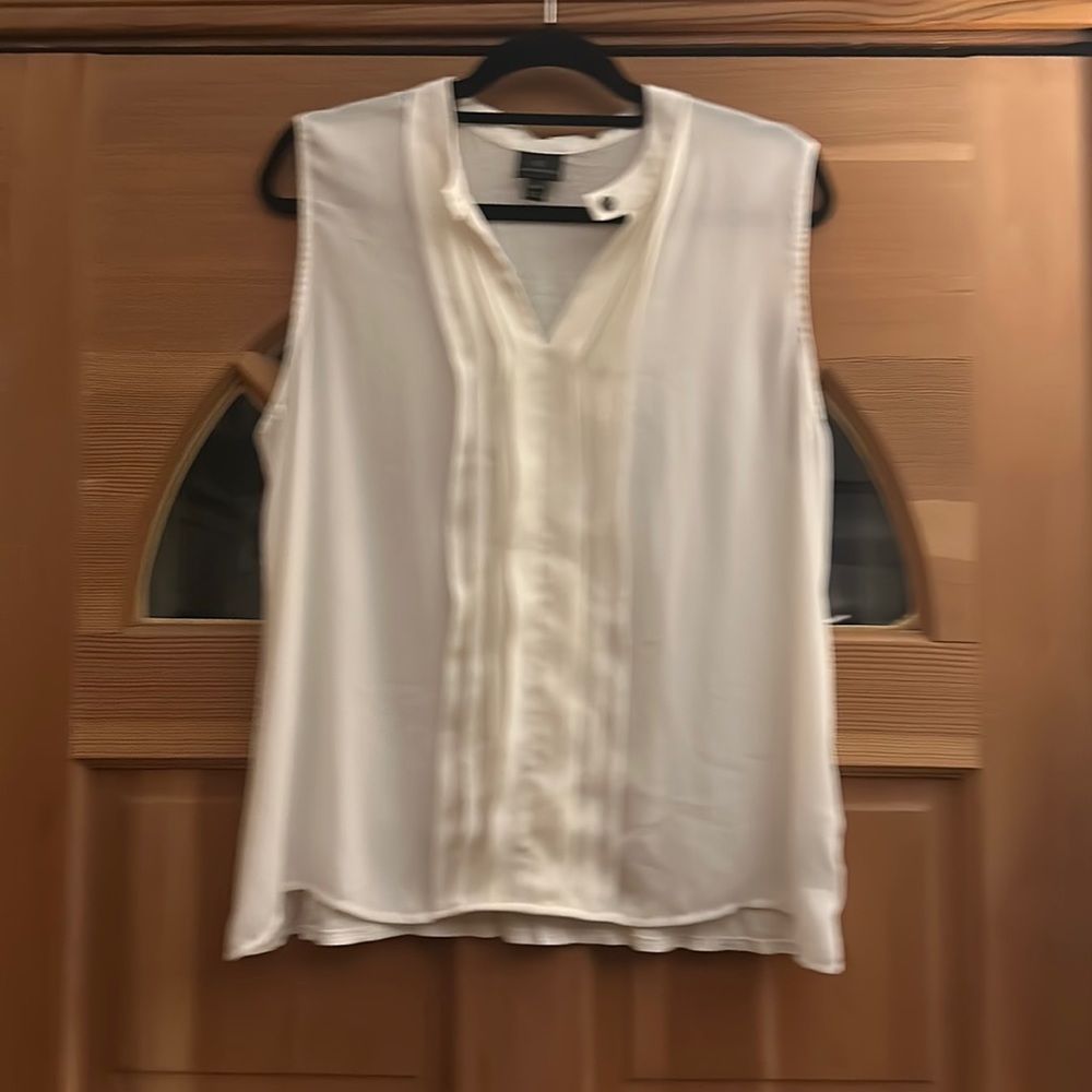 White Worthington Sleeveless Blouse, XL